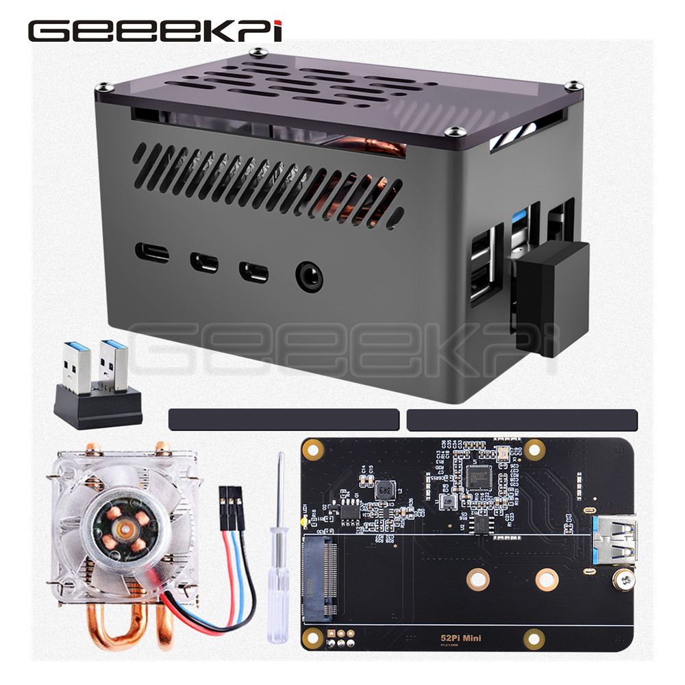 Geeekki Cangkang Hitam Casing  - Pi 4 Case ulasan dan harga